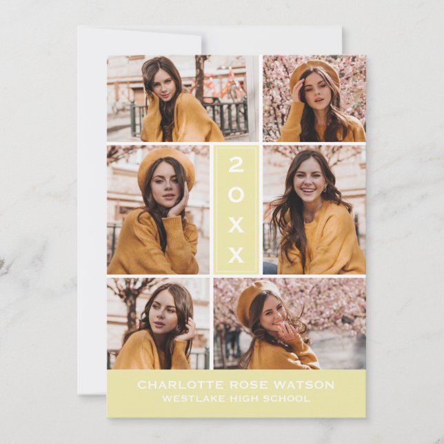 SIMPLY CHIC PHOTO COLLAGE GRADUATION INVITATION (Front)