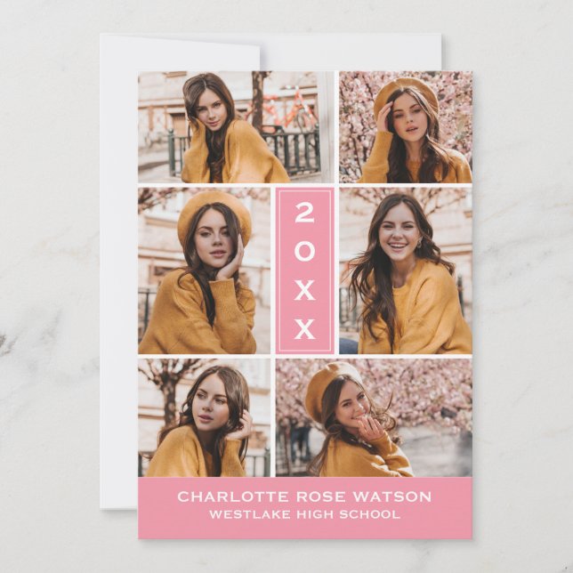 SIMPLY CHIC PHOTO COLLAGE GRADUATION INVITATION (Front)