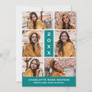 SIMPLY CHIC PHOTO COLLAGE GRADUATION INVITATION