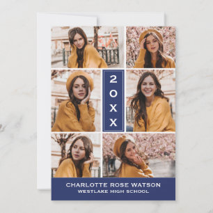 SIMPLY CHIC PHOTO COLLAGE GRADUATION INVITATION