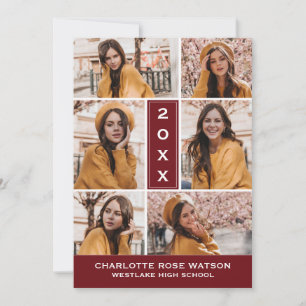 SIMPLY CHIC PHOTO COLLAGE GRADUATION INVITATION