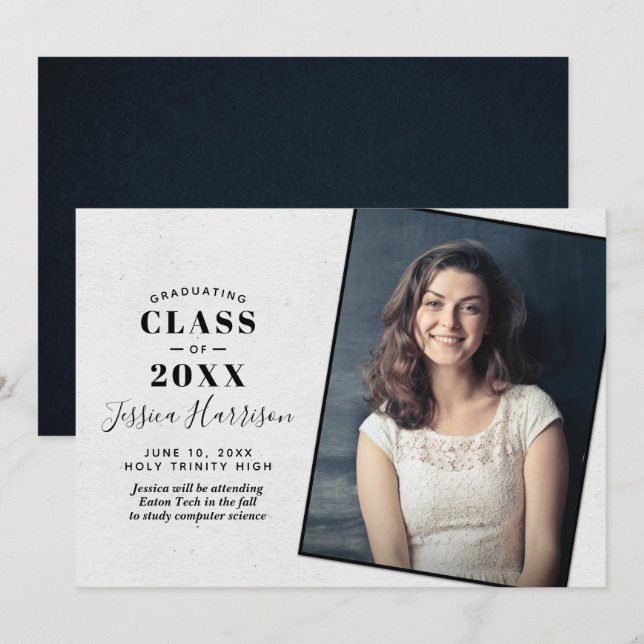 Simply Chic Photo Graduation Announcements (Front/Back)