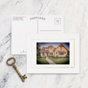 Simply Chic Photo New Home Moving Real Foil Invitation Postcard