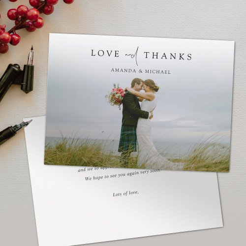 Simply Chic Photo Wedding Personalized Thank You Card