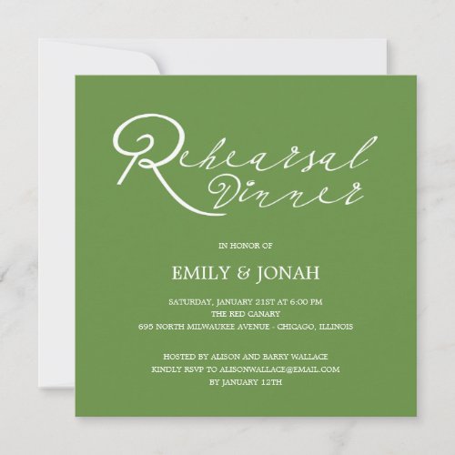Simply Chic Rehearsal Dinner Invitation