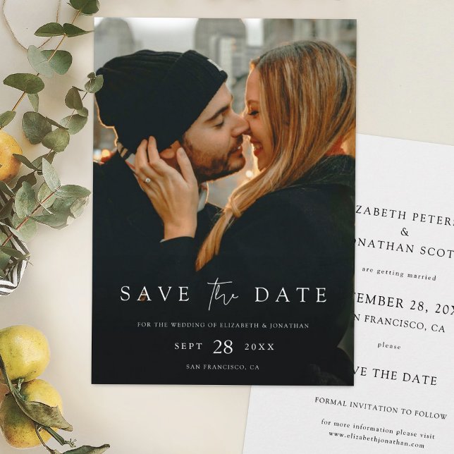 Simply Chic Save the Date Invitation with Photo (Creator Uploaded)