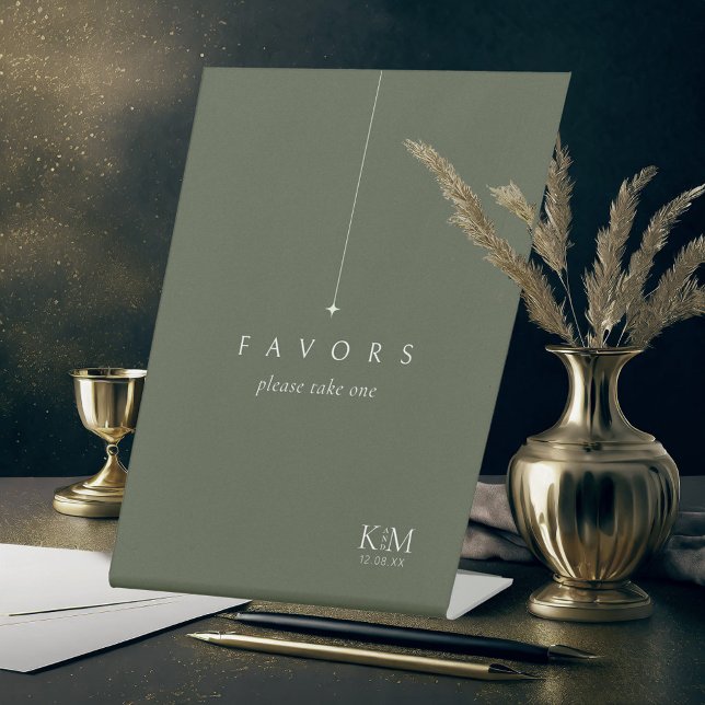 Simply Chic Wedding Favors Moss Green ID1046 Pedestal Sign (Creator Uploaded)