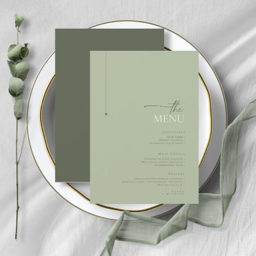 Simply Chic Wedding Menu Sage Green ID1046