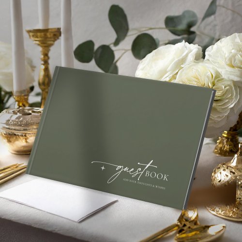 Simply Chic Wedding Moss Green ID1046 Guest Book