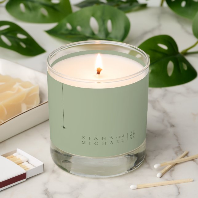 Simply Chic Wedding Moss Green ID1046 Scented Candle (Lit)
