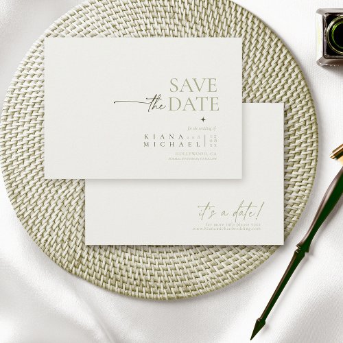 Simply Chic Wedding Pearl White ID1046 Save The Date