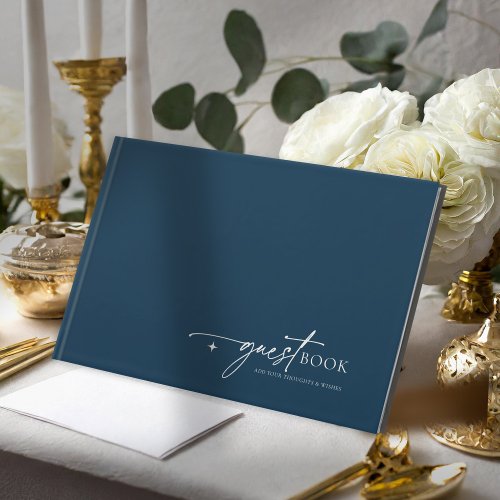 Simply Chic Wedding Prussian Blue ID1046 Guest Book