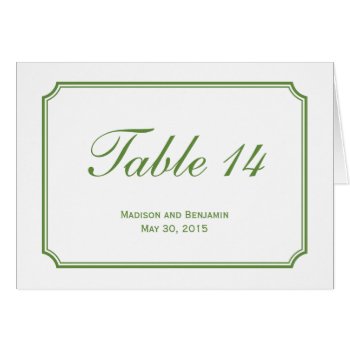 Simply Chic Wedding Table Number Card by berryberrysweet at Zazzle