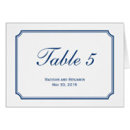 Simply Chic Wedding Table Number Card at Zazzle