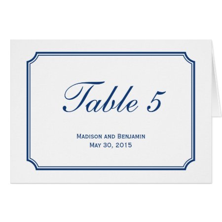 Simply Chic Wedding Table Number Card