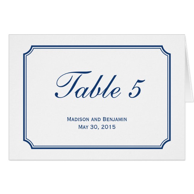 Simply Chic Wedding Table Number Card (Front Horizontal)