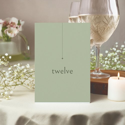 Simply Chic Wedding Table Number Sage Grn ID1046