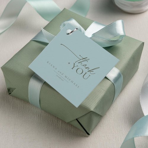 Simply Chic Wedding Thank You Dusty Teal ID1046 Favor Tags