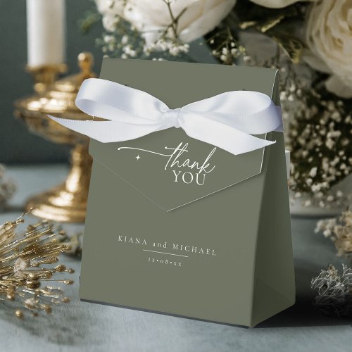 Simply Chic Wedding Thank You Moss Green ID1046 Favor Boxes