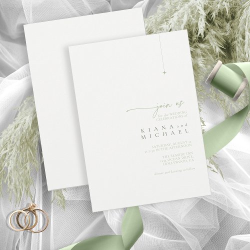 Simply Chic Wedding Thank You Pearl White ID1046 Invitation