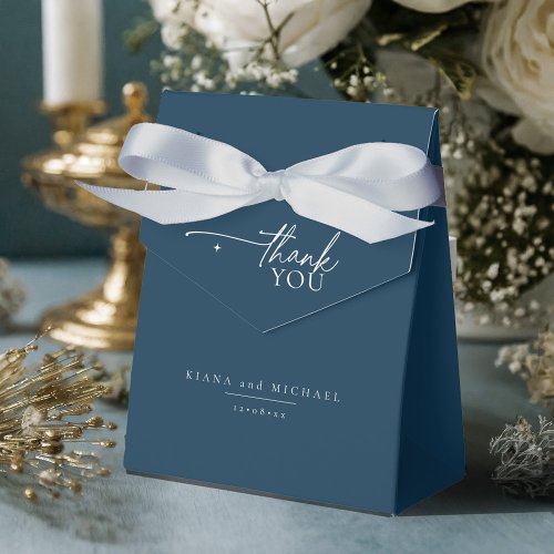 Simply Chic Wedding Thank You Prussian Blu ID1046 Favor Boxes