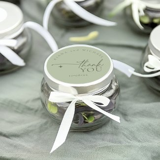 Simply Chic Wedding Thank You Sage Green ID1046