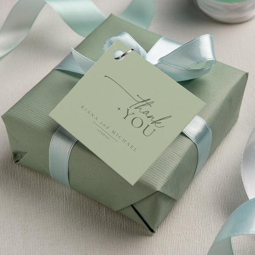 Simply Chic Wedding Thank You Sage Green ID1046 Favor Tags