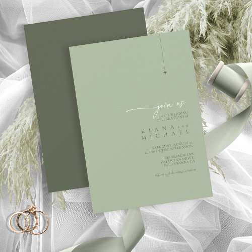 Simply Chic Wedding Thank You SageMoss ID1046 Invitation