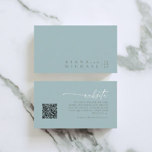 Simply Chic Wedding Website Dusty Teal ID1046 Enclosure Card