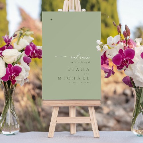 Simply Chic Wedding Welcome Sage Green ID1046 Foam Board