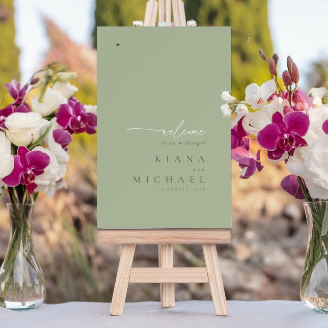 Simply Chic Wedding Welcome Sage Green ID1046 Foam Board (Creator Uploaded)