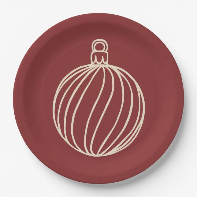 Simply Christmas Collection - Bauble Paper Plates (Front)