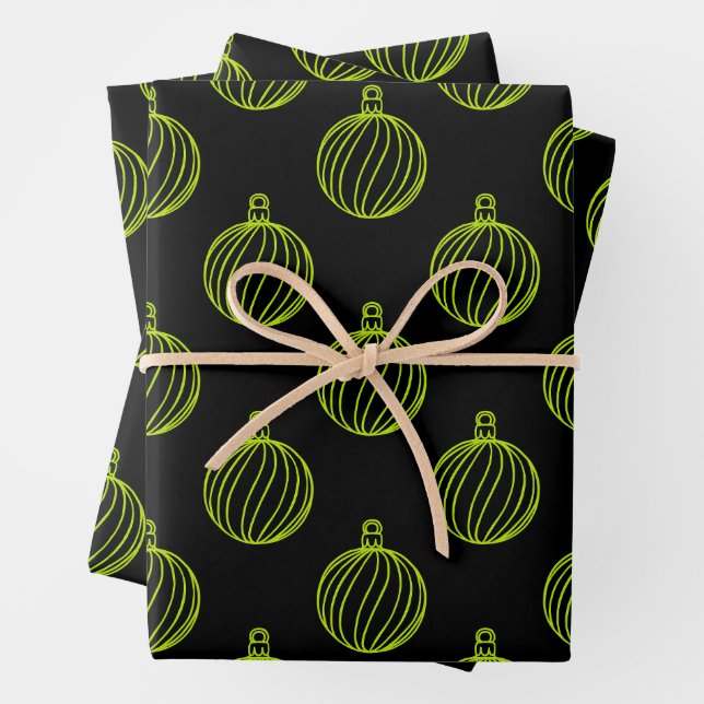 Simply Christmas Collection - Bauble Wrapping Paper Sheets (In situ)