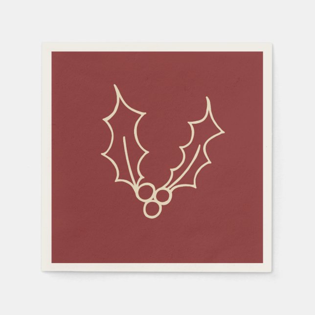 Simply Christmas Collection - Holly Napkins (Front)
