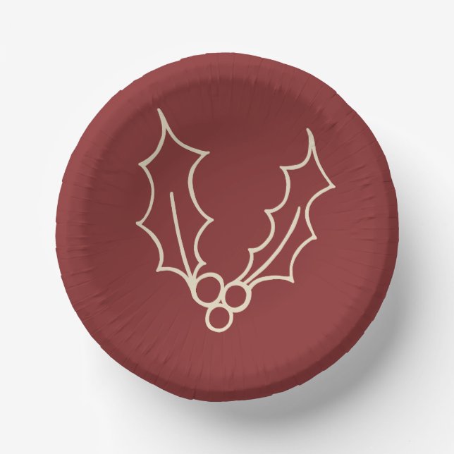 Simply Christmas Collection - Holly Paper Bowls (Front)