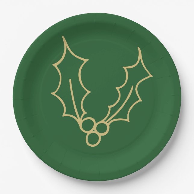 Simply Christmas Collection - Holly Paper Plates (Front)