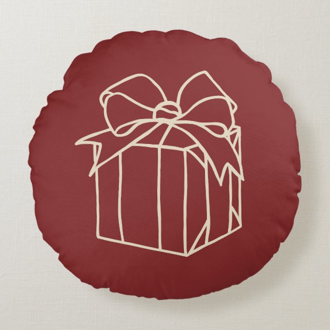 Simply Christmas Collection - Present Round Pillow (Front)