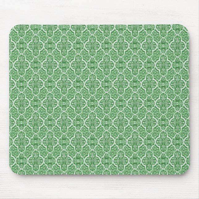 Simply Classic Damask Mousepad, Kelly Green Mouse Pad (Front)