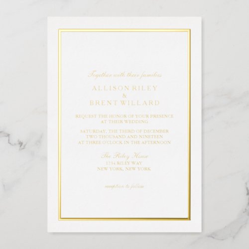 Simply Classic Gold Foil Invitation