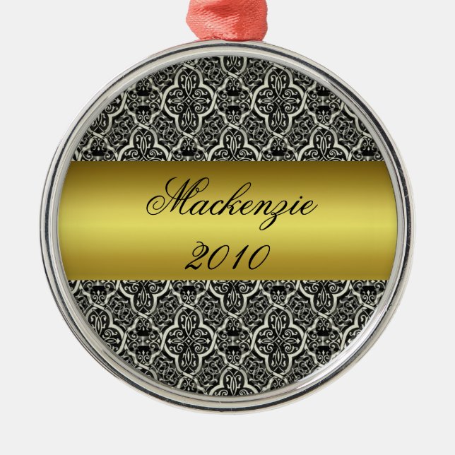 Simply Classic Holiday Damask Ornament (Front)