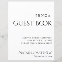 Simply Classic Jenga Guest Book Wedding