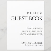 Simply Classic Photo Guest Book Wedding Sign