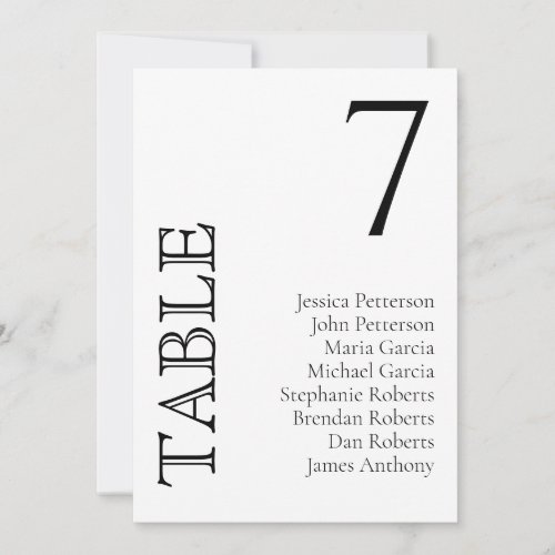 Simply Classic Seating Chart Cards