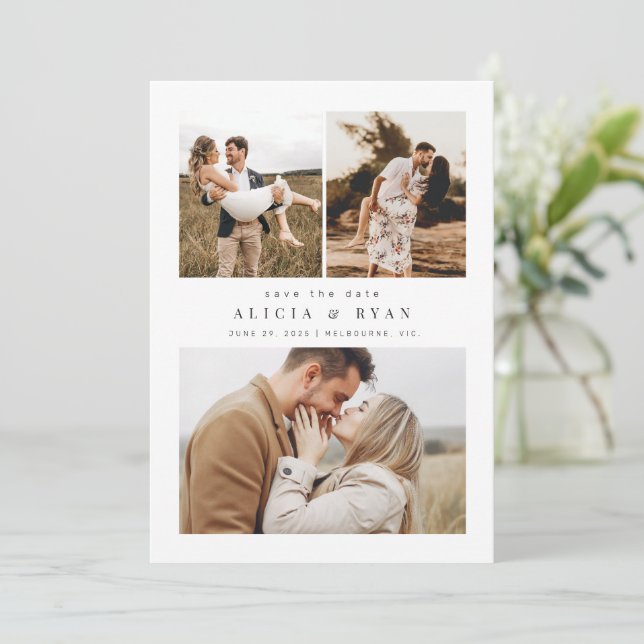 Simply Clean Elegant Photo Save The Date (Standing Front)