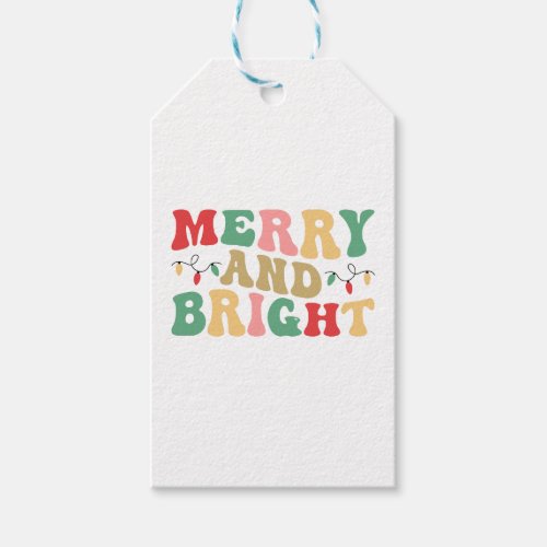 Simply Colorful Merry And Bright String Lights Gift Tags