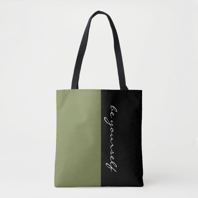 Simply colors OLIVE GREEN & your Text Tote Bag (Front)
