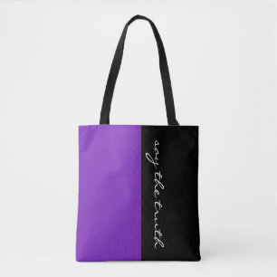 Simply colors PURPLE & your Text Tote Bag
