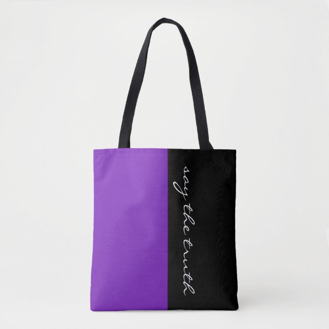 Simply colors PURPLE & your Text Tote Bag (Front)