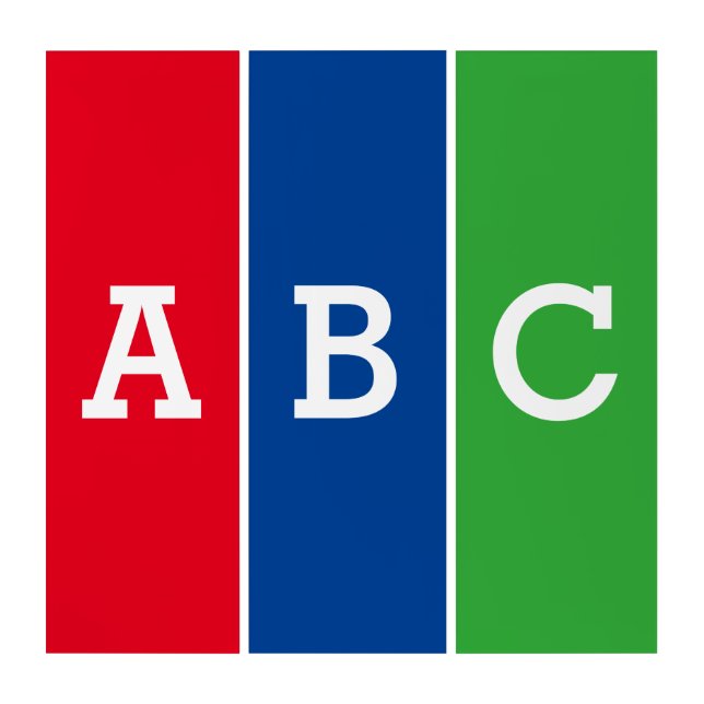 Simply colors & your Text: A B C Triptych (Front)