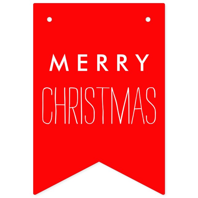 Simply colors & your Text: MERRY CHRISTMAS Bunting Flags (First Flag)